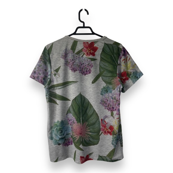 Adidas Original Grey Trefoil Floral Women’s T-shirt - Picture 2 of 7